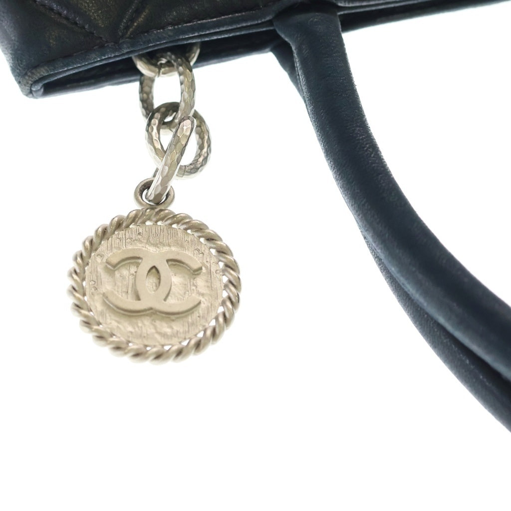 CHANEL(シャネル) 復刻トート ハンドバッグ トートバッグ ブラック ラムスキン シルバー金具 レディース