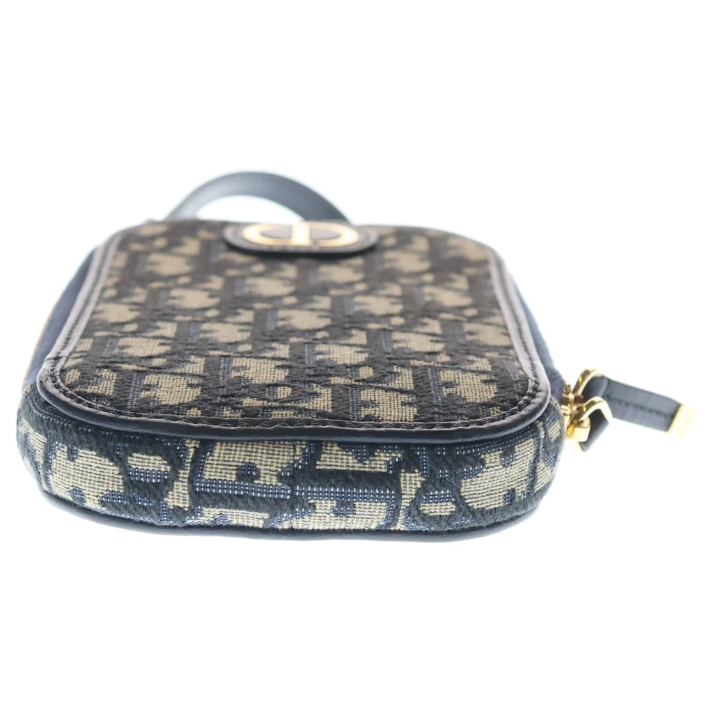 Christian Dior(クリスチャンディオール) 30 モンテーニュ フォンホルダー オブリーク キャンバス レザー 2WAY ハンド チェーン ショルダーバッグ ゴールド金具 ネイビー レディース