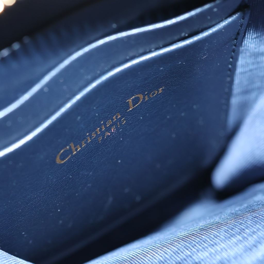 Christian Dior(クリスチャンディオール) 30 モンテーニュ フォンホルダー オブリーク キャンバス レザー 2WAY ハンド チェーン ショルダーバッグ ゴールド金具 ネイビー レディース