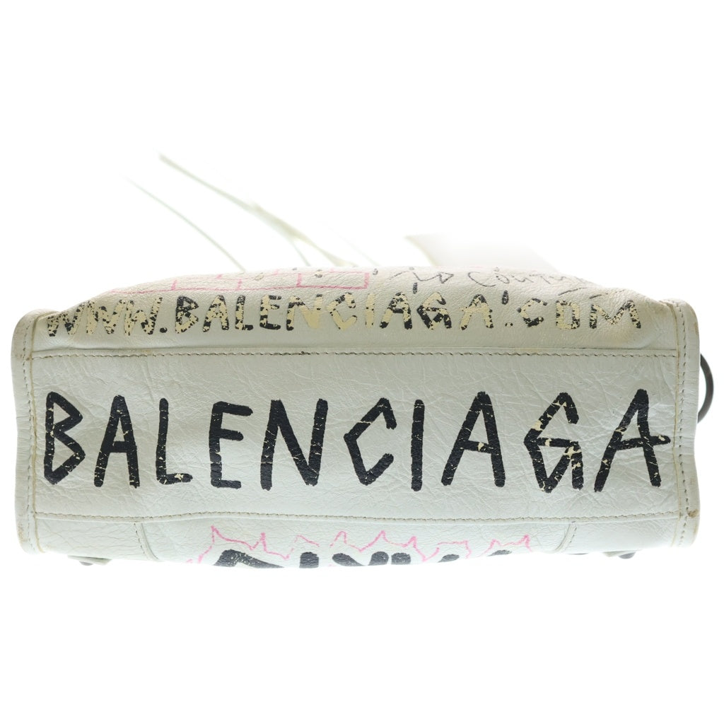 BALENCIAGA(バレンシアガ) クラシック シティ グラフィティ 2WAYハンドバッグ ショルダーバッグ ホワイト レザー 300295 レディース