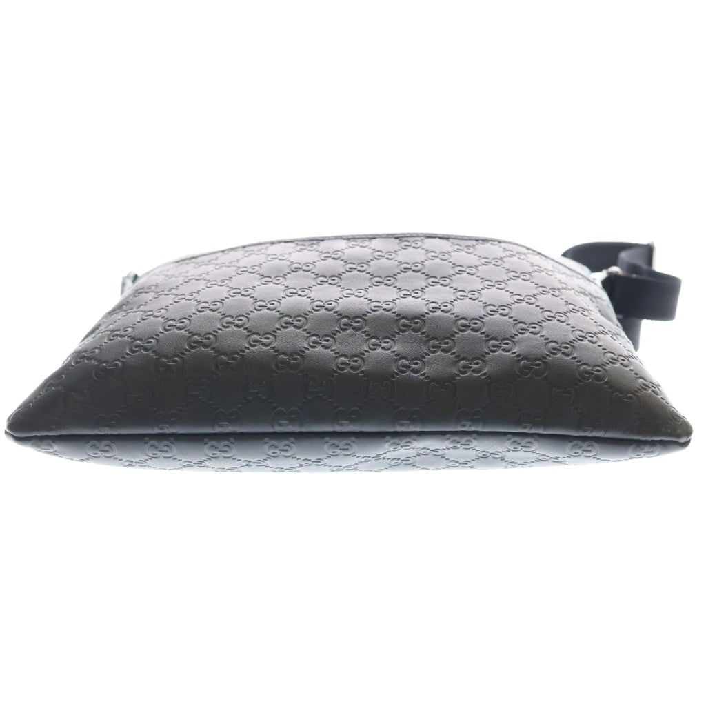 GUCCI(グッチ) GGロゴ レザーショルダーバッグ ブラック 374411