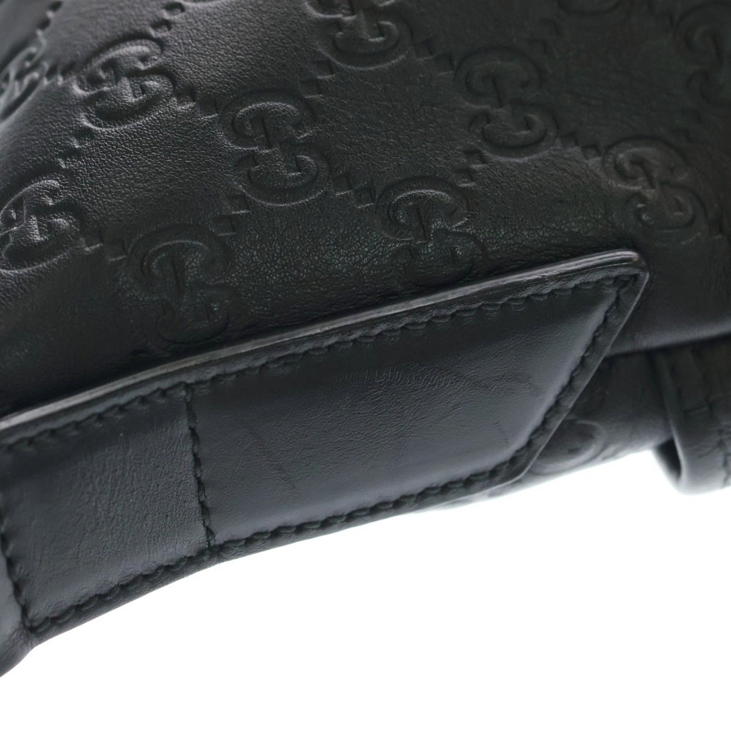 GUCCI(グッチ) GGロゴ レザーショルダーバッグ ブラック 374411