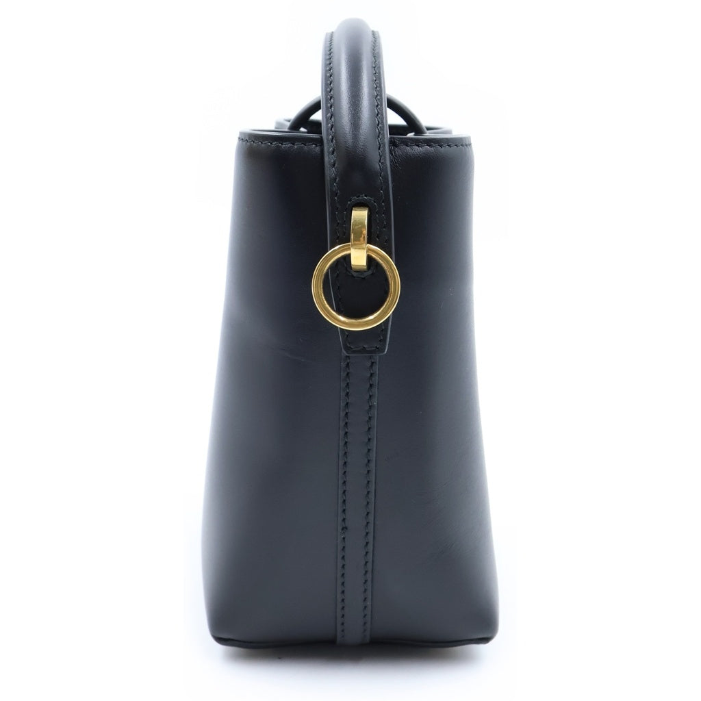 SAINT LAURENT PARIS(サンローランパリ) LE37 ミニ バケットバッグ カサンドラロゴ レザー 2WAY ハンド ショルダーバッグ ゴールド金具 ブラック 765870 レディース