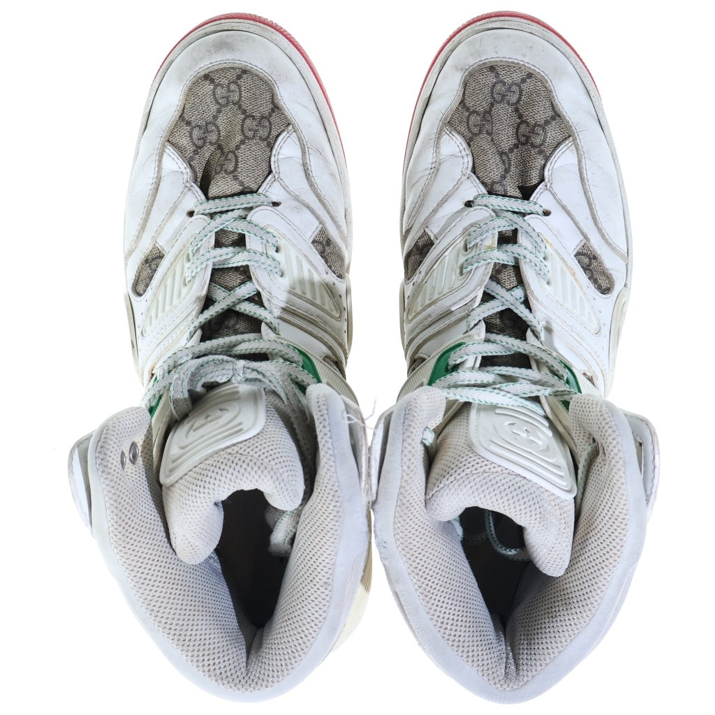 GUCCI(グッチ) BASKET SNEAKER GGスプリーム バスケット ハイカットスニーカー シューズ レザー ラバー ホワイト 673077