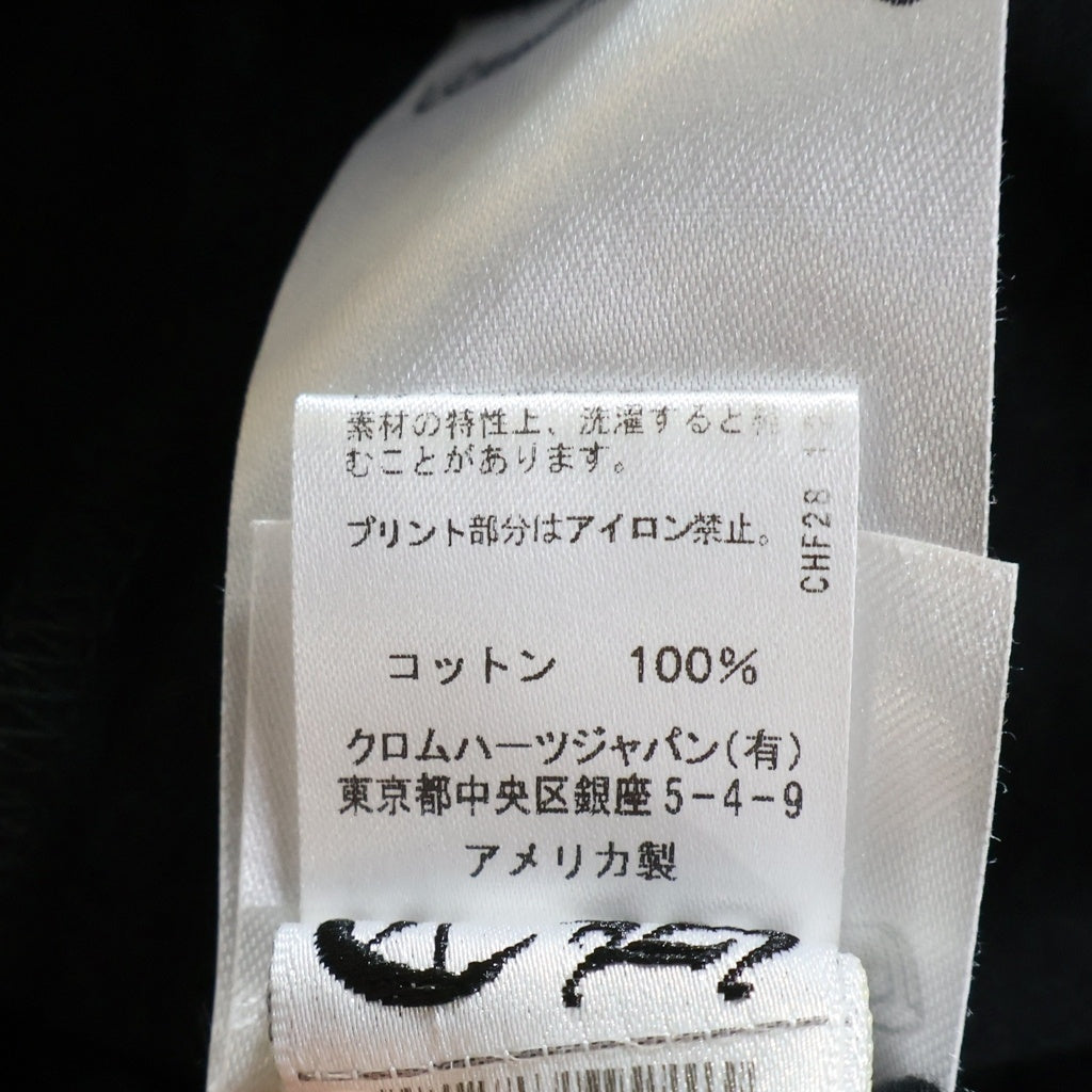 CHROME HEARTS(クロムハーツ) Scroll Logo L/S Pocket T-shirt スクロールロゴ 袖ロゴプリント クルーネック長袖ポケットTシャツ カットソー ブラック