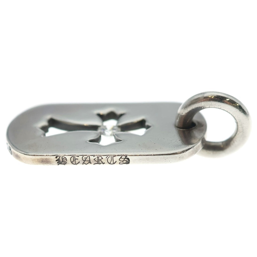 CHROME HEARTS(クロムハーツ) ■DT TNY CO CRS 1DIA タイニーカットアウトクロスドッグタグ アフター1ダイヤ チャーム ネックレストップ シルバー BCA410