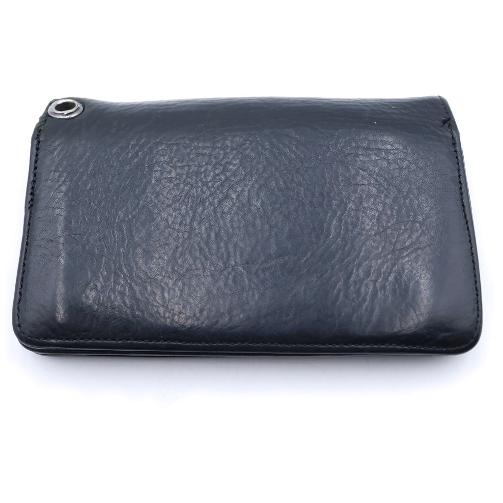CHROME HEARTS(クロムハーツ) 2ZIP 2ジップ クロスボールボタンレザーウォレット 財布 ブラック BCA363