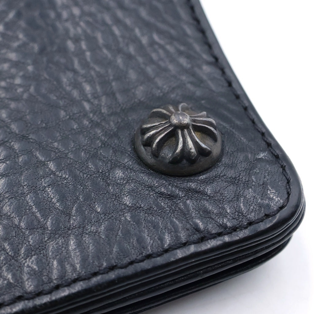 CHROME HEARTS(クロムハーツ) 2ZIP 2ジップ クロスボールボタンレザーウォレット 財布 ブラック BCA363