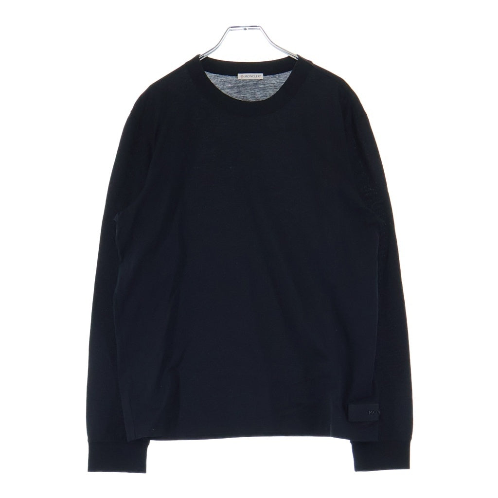 MONCLER(モンクレール) サイドロゴ クルーネック長袖Tシャツ ロングTシャツ ブラック G10918