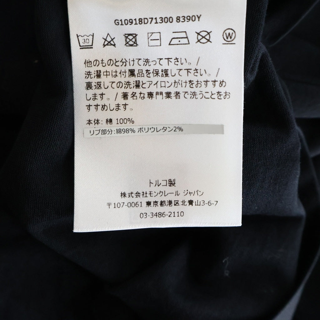 MONCLER(モンクレール) サイドロゴ クルーネック長袖Tシャツ ロングTシャツ ブラック G10918