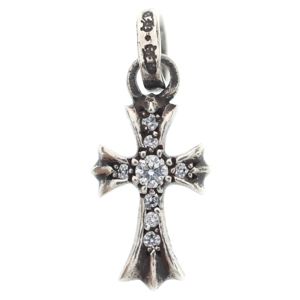 CHROME HEARTS(クロムハーツ) CRS BBYFAT P DMND ベイビーファットクロス ペンダント トップ パヴェダイヤ SV925 シルバー