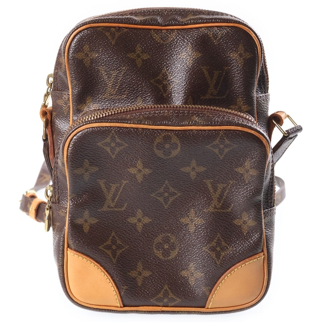 LOUIS VUITTON(ルイヴィトン) モノグラム アマゾン ショルダーバッグ ミニバッグ ブラウン レザー×PVC M45236 ゴールド金具 レディース