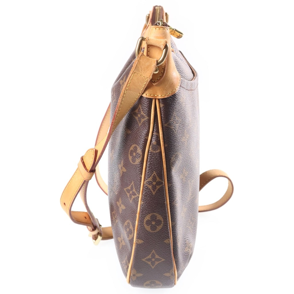 LOUIS VUITTON(ルイヴィトン) モノグラム オデオンPM ショルダーバッグ ブラウン レザー×PVC M56390 ゴールド金具 レディース