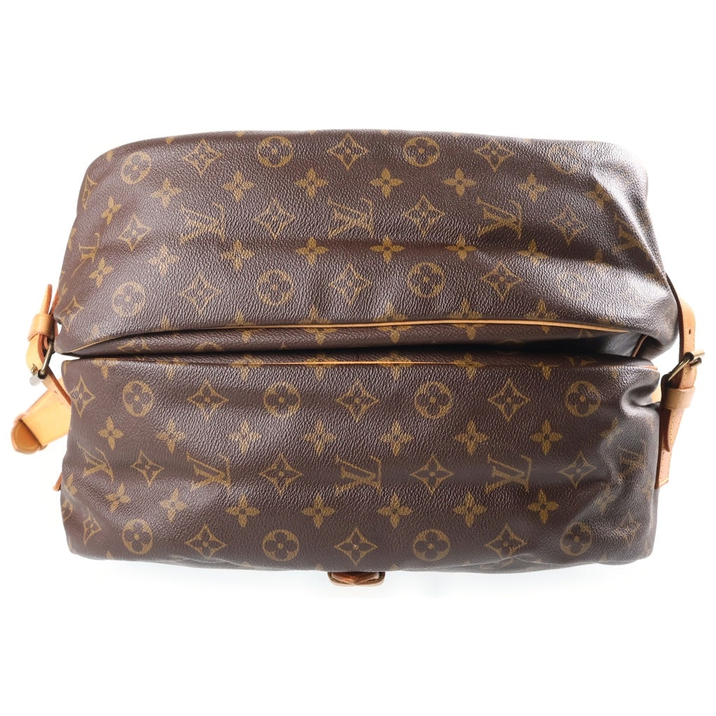 LOUIS VUITTON(ルイヴィトン) モノグラム ソミュール30 ショルダーバッグ ブラウン レザー×PVC M42256 ゴールド金具 レディース