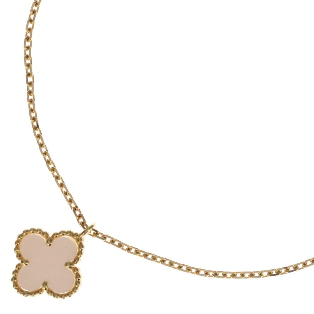 Van Cleef & Arpels(ヴァンクリーフアンドアーペル) スウィートアルハンブラ マザーオブパール ネックレス ペンダント チェーン イエローゴールド/ホワイト VCARF69100 レディース