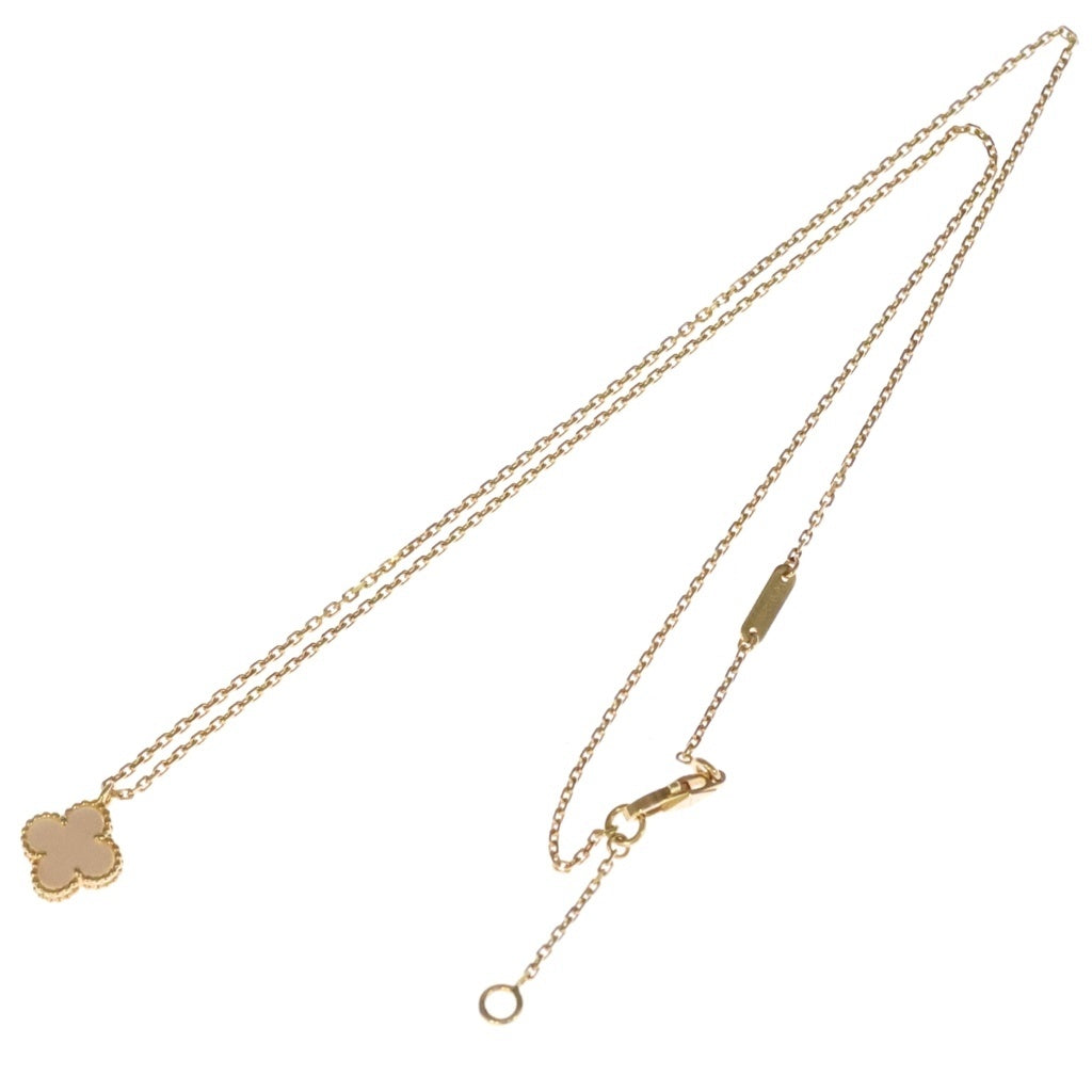 Van Cleef & Arpels(ヴァンクリーフアンドアーペル) スウィートアルハンブラ マザーオブパール ネックレス ペンダント チェーン イエローゴールド/ホワイト VCARF69100 レディース