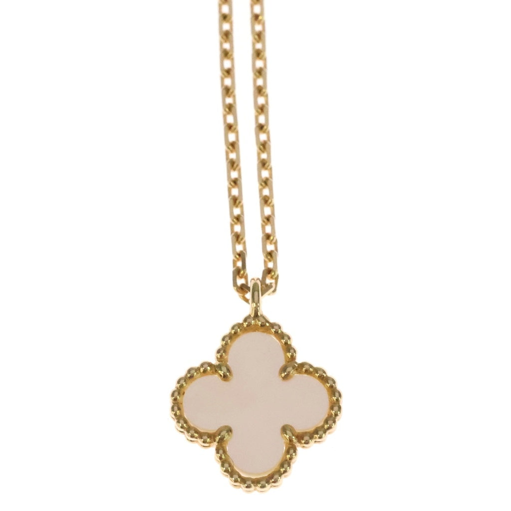 Van Cleef & Arpels(ヴァンクリーフアンドアーペル) スウィートアルハンブラ マザーオブパール ネックレス ペンダント チェーン イエローゴールド/ホワイト VCARF69100 レディース