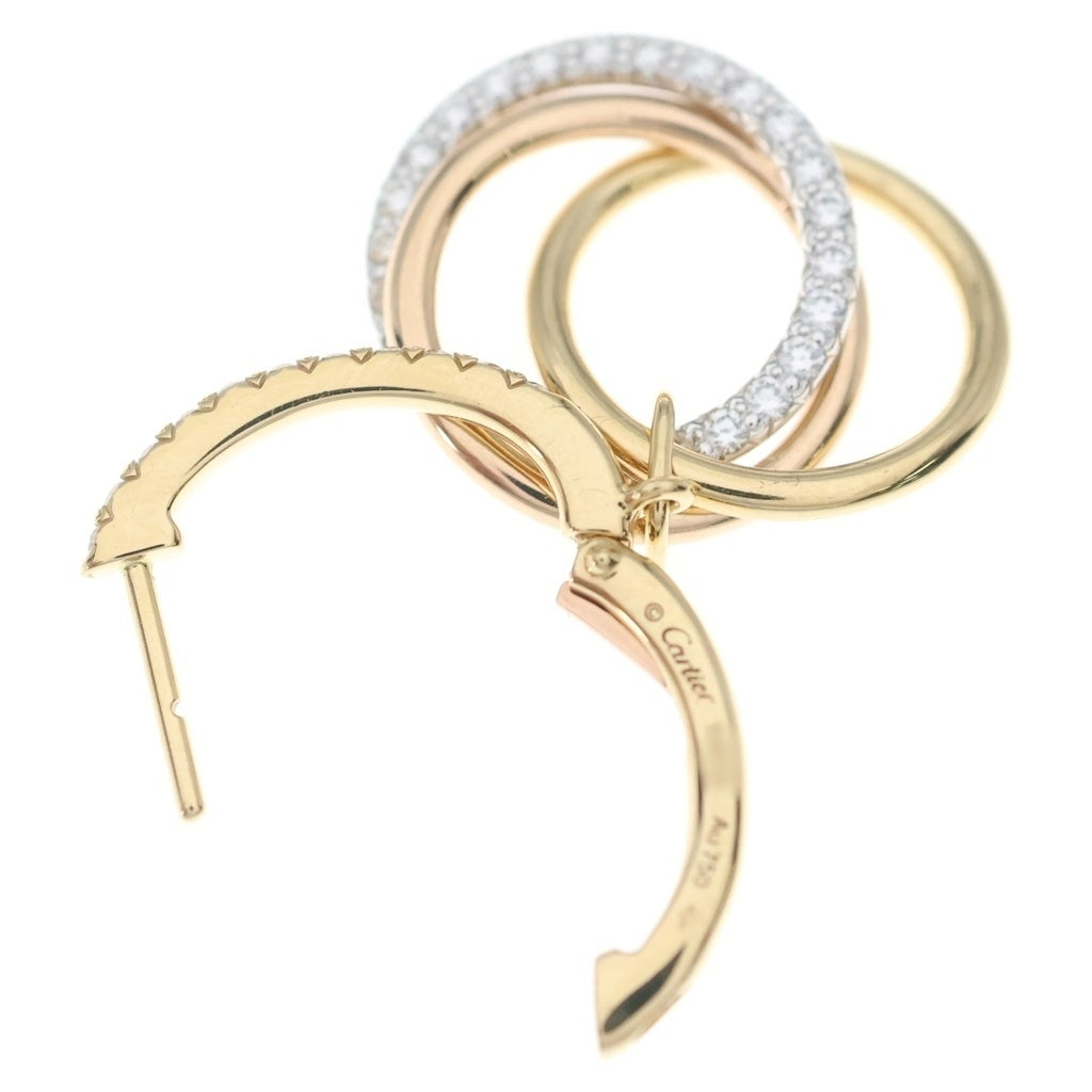 Cartier(カルティエ) トリニティ ピアス セミパヴェダイヤ YG×PG×WG 750 レディース