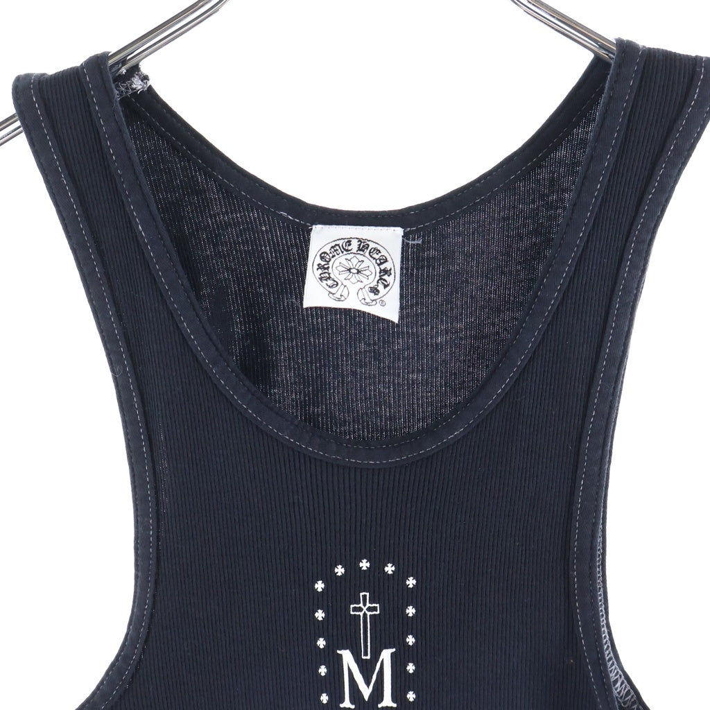 CHROME HEARTS(クロムハーツ) メイプルソーププリント リブタンクトップ ブラック コットン