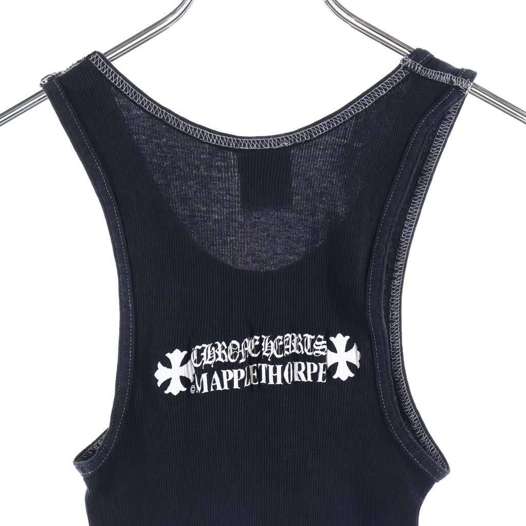 CHROME HEARTS(クロムハーツ) メイプルソーププリント リブタンクトップ ブラック コットン
