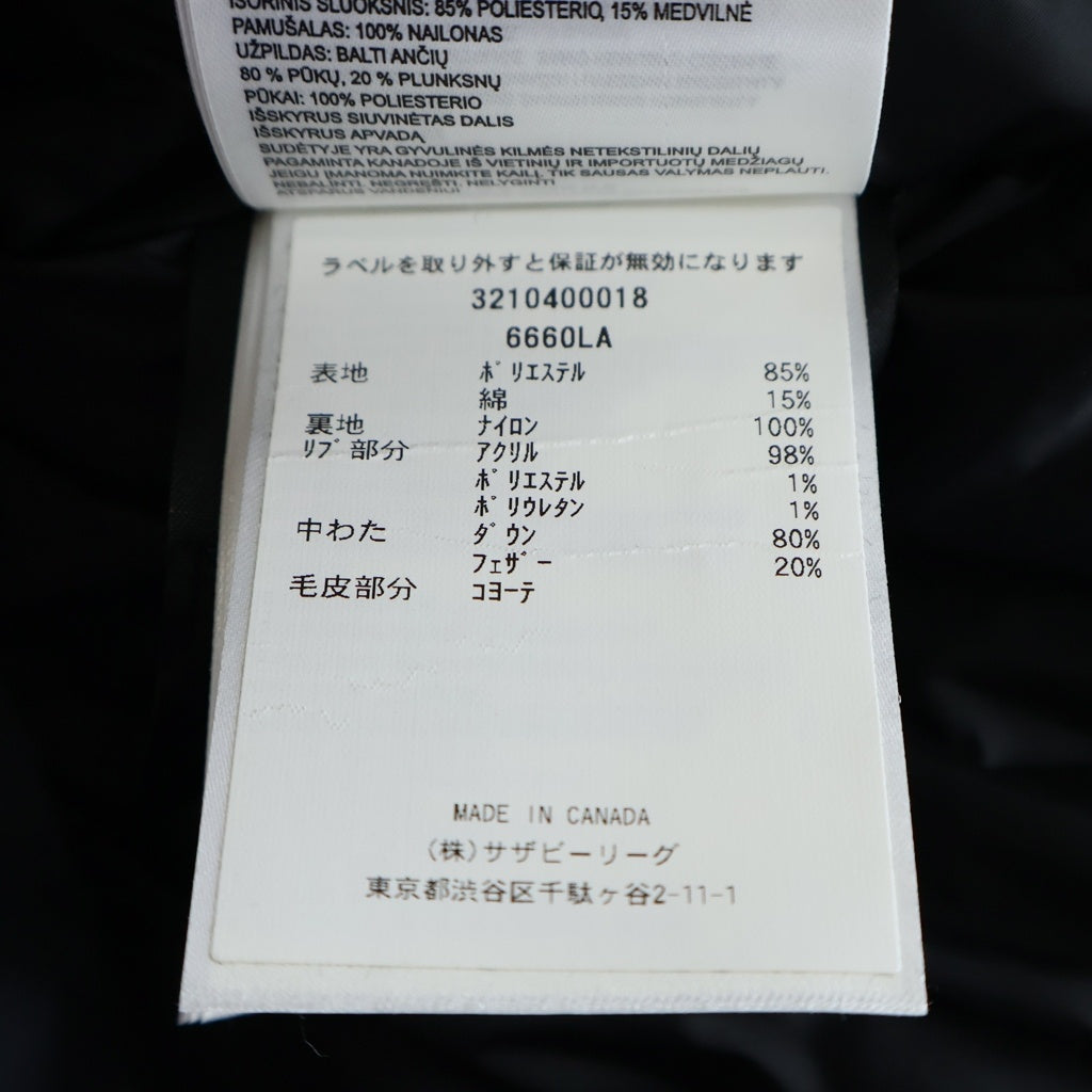 CANADA GOOSE(カナダグース) トリリウムパーカー ワッペンロゴ ダウンジャケット ネイビー 6660LA レディース