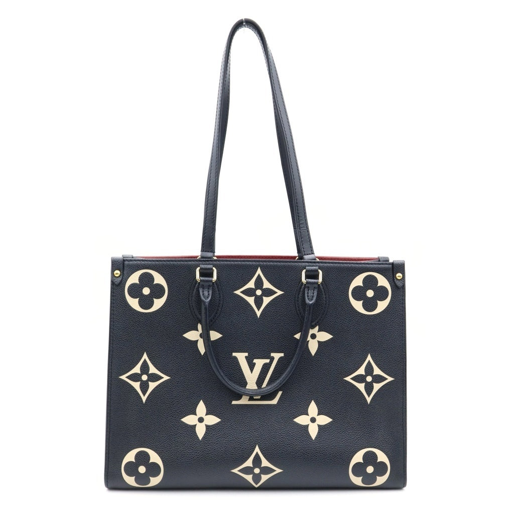 LOUIS VUITTON(ルイヴィトン) モノグラムアンプラントオンザゴーMM ハンド トートバッグ ゴールド金具 ブラック M45495 RFID レディース