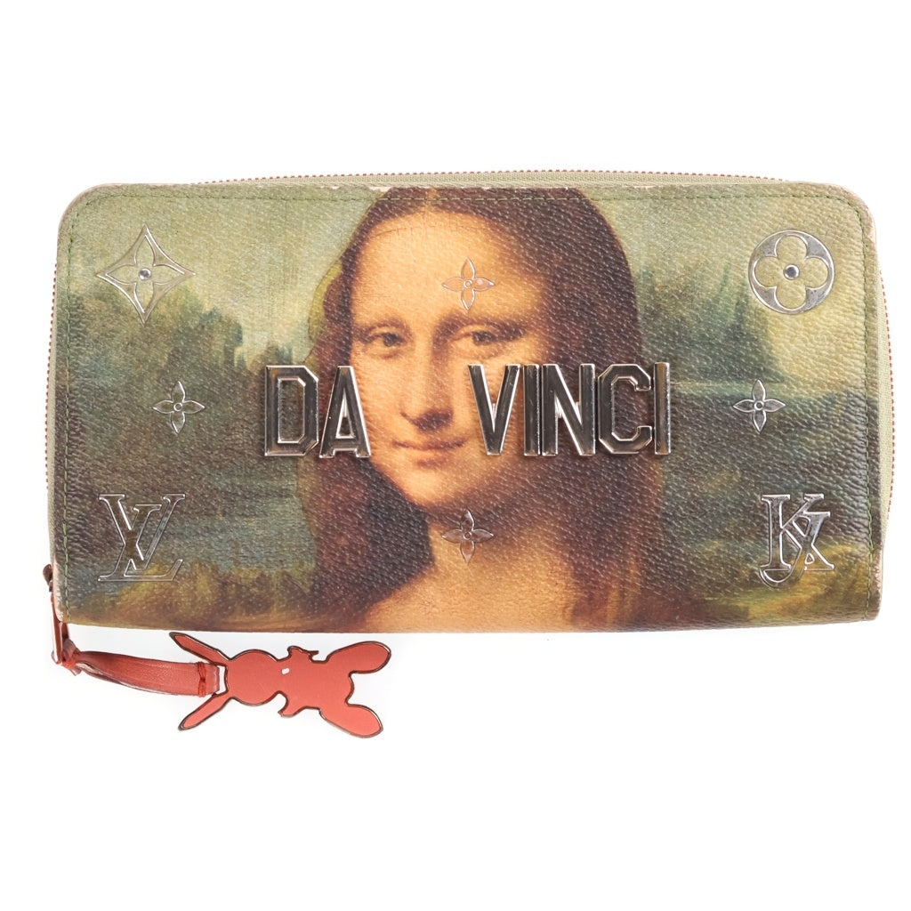 LOUIS VUITTON(ルイヴィトン) ×ジェフクーンズ モノグラムセルティ マスターズコレクション モナリザ ジッピーウォレット PVC レザー ラウンドファスナー長財布 カーキ系 M64606 SP2167