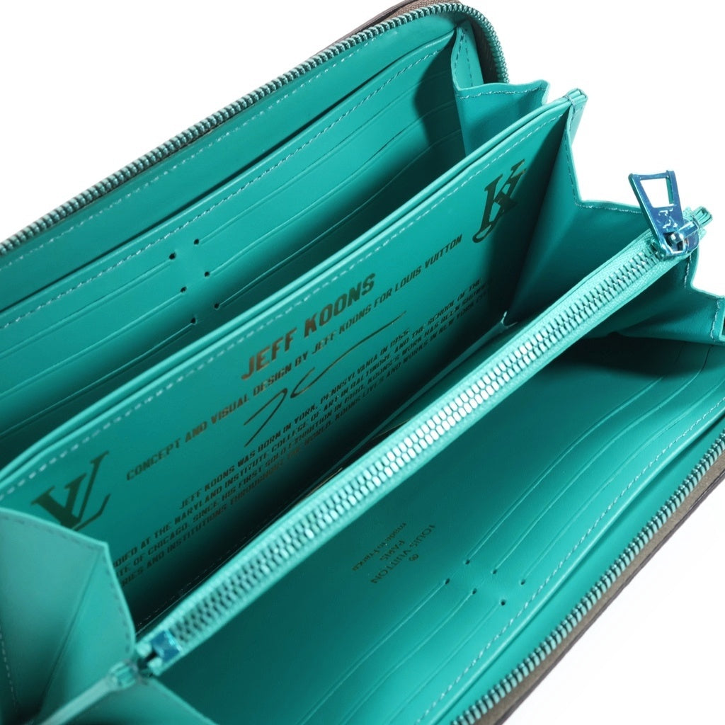 LOUIS VUITTON(ルイヴィトン) ×ジェフクーンズ モノグラムセルティ マスターズコレクション 草上の昼食 ジッピーウォレット PVC レザー ラウンドファスナー長財布 カーキ系 M64602 SP2168