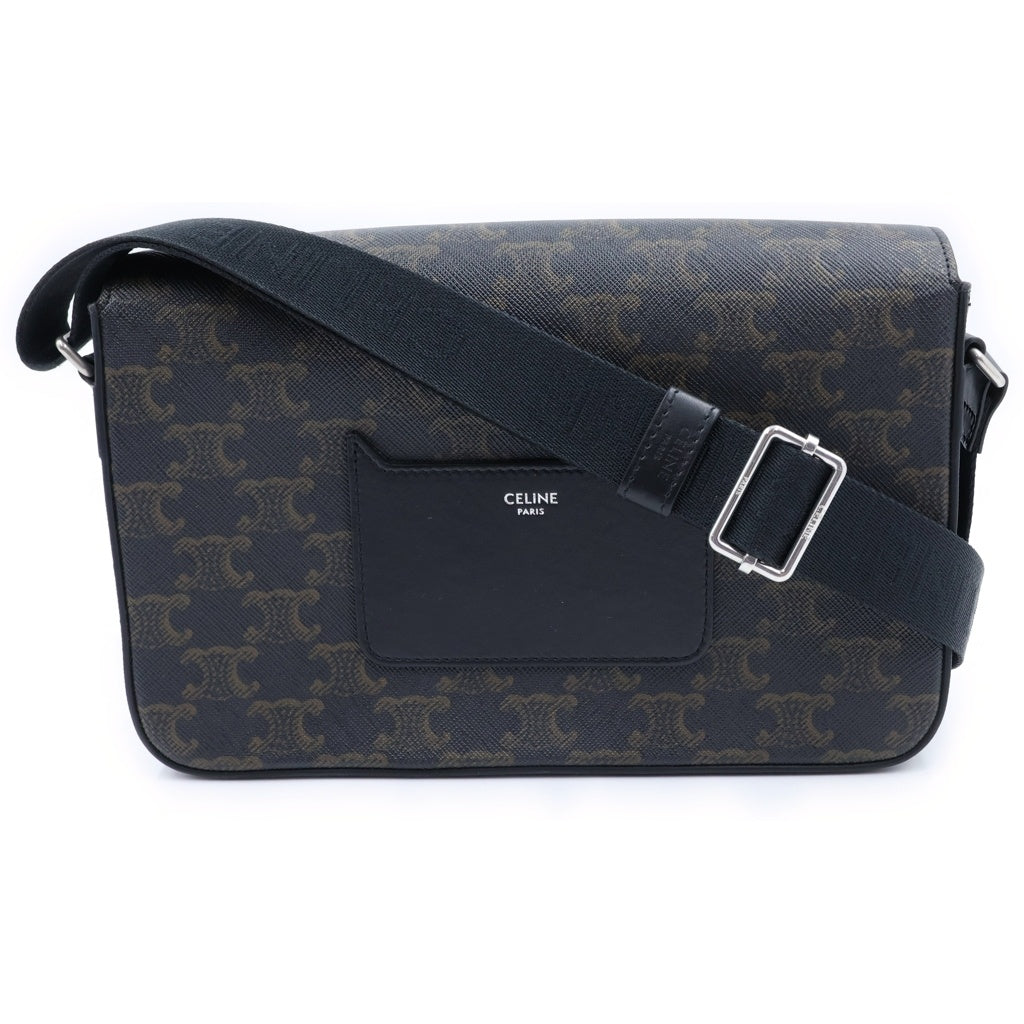 CELINE(セリーヌ) トリオンフ ショルダーバッグ PVC×レザー ブラウン×ブラック PVCレザー レディース