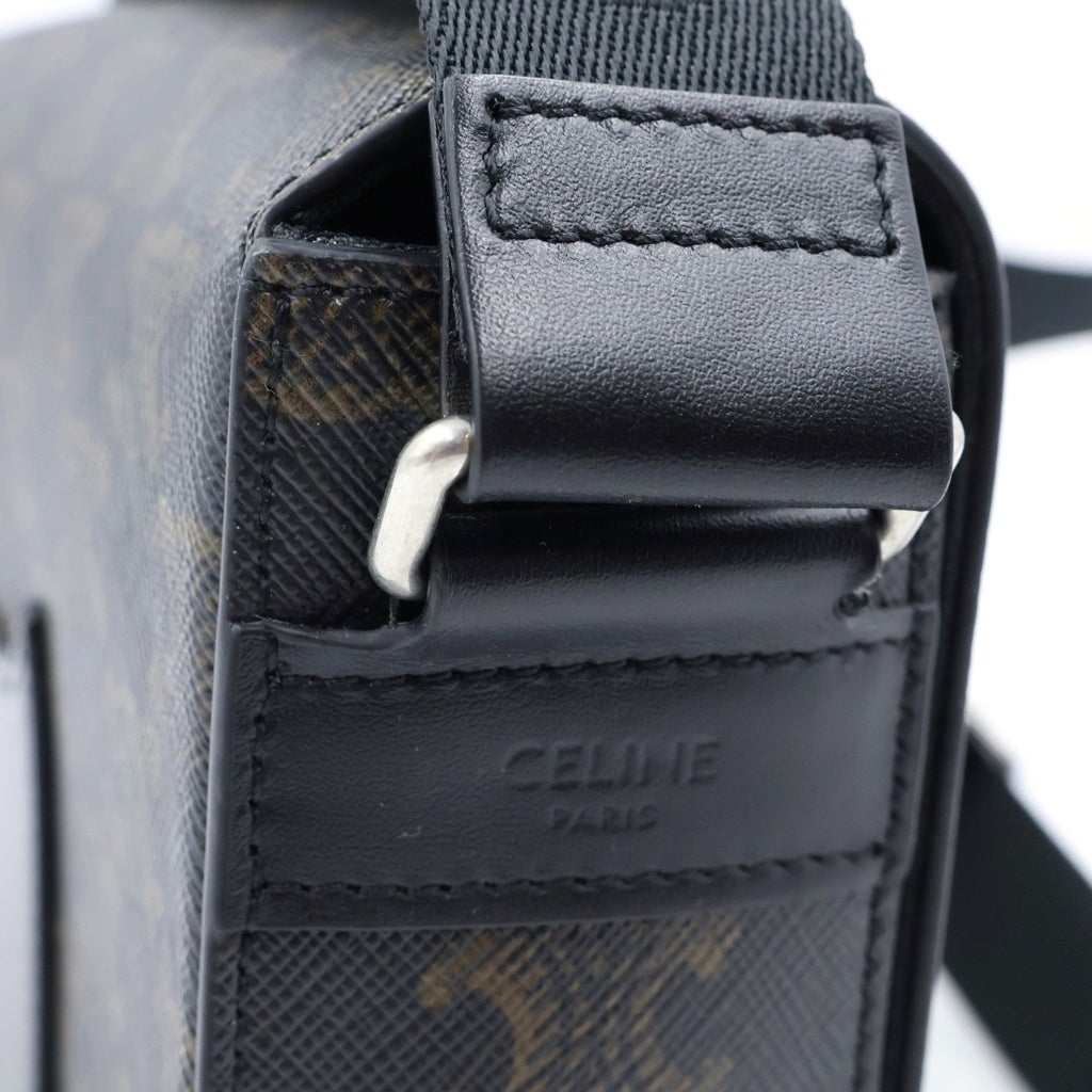 CELINE(セリーヌ) トリオンフ ショルダーバッグ PVC×レザー ブラウン×ブラック PVCレザー レディース
