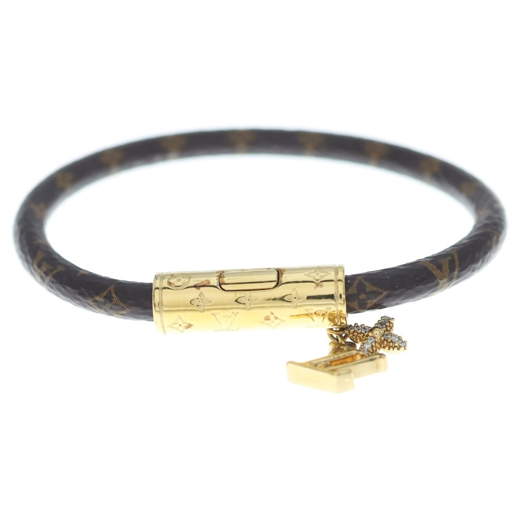 LOUIS VUITTON(ルイヴィトン) LV プッシュ モノグラム ブレスレット ゴールド×ブラウン M1035F レディース