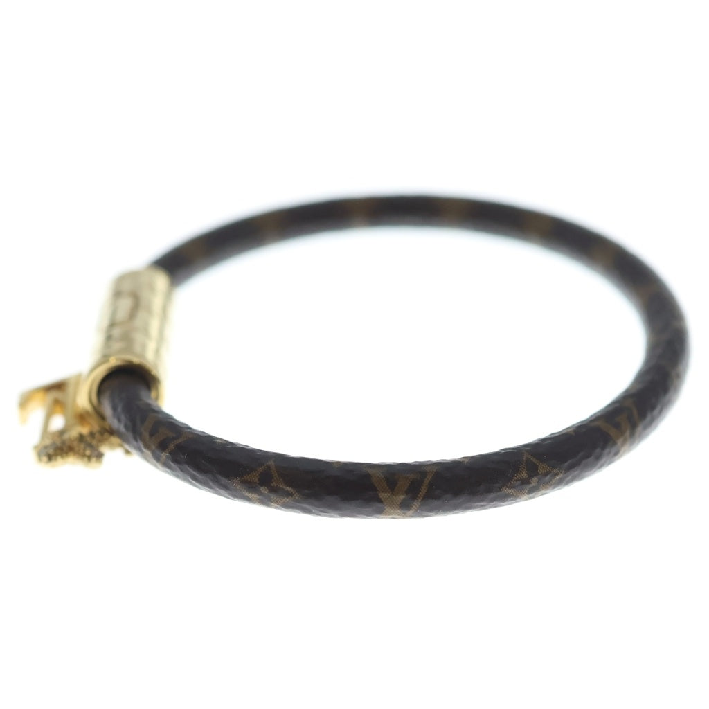 LOUIS VUITTON(ルイヴィトン) LV プッシュ モノグラム ブレスレット ゴールド×ブラウン M1035F レディース