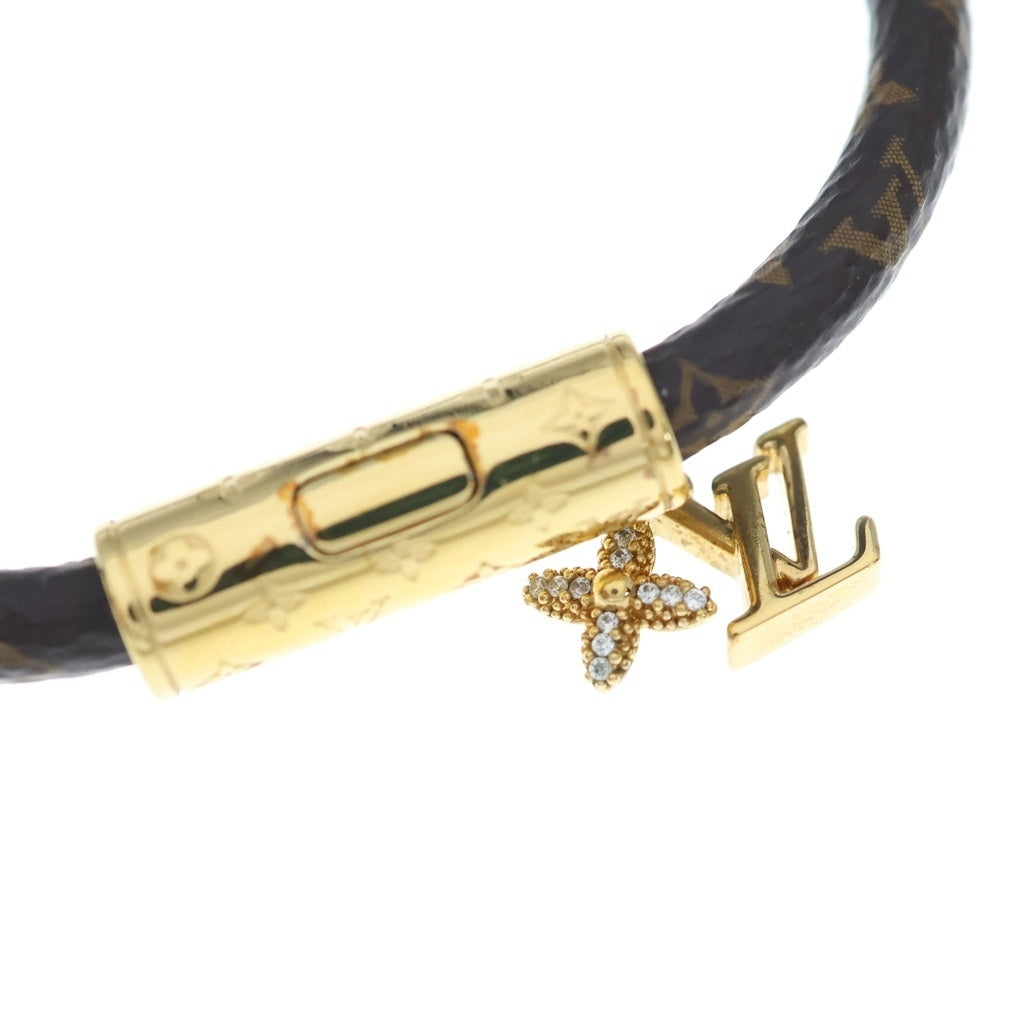 LOUIS VUITTON(ルイヴィトン) LV プッシュ モノグラム ブレスレット ゴールド×ブラウン M1035F レディース