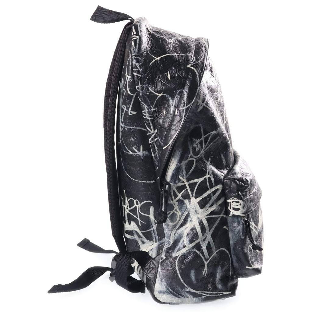 BALENCIAGA(バレンシアガ) エクスプローラー グラフィティ バックパック リュック ブラック×ホワイト レザー 503221