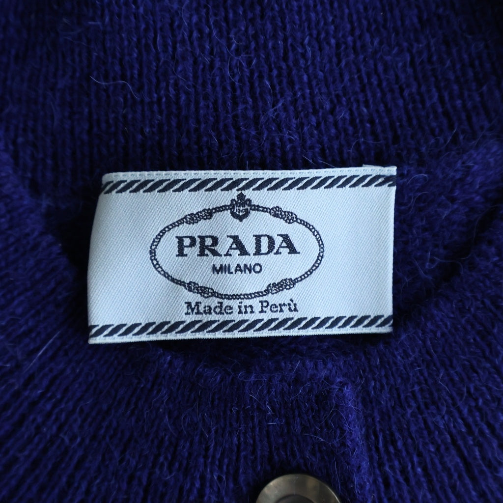 PRADA(プラダ) アルパカ ニット 長袖 カーディガン #38 ブルー #M ネイビー レディース