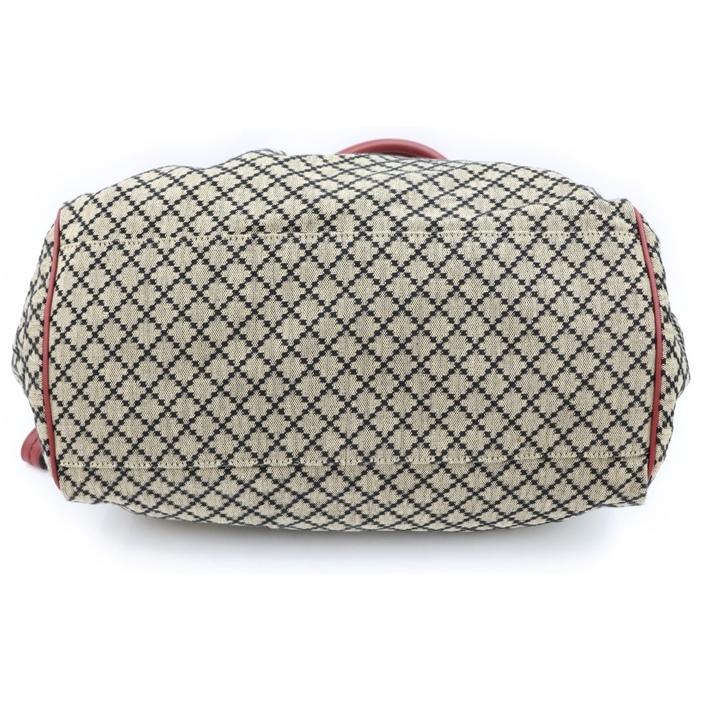 GUCCI(グッチ) GGキャンバス 2WAYハンドバッグ ショルダーバッグ レッド×ブラウン キャンバス×レザー 223974 ゴールド金具