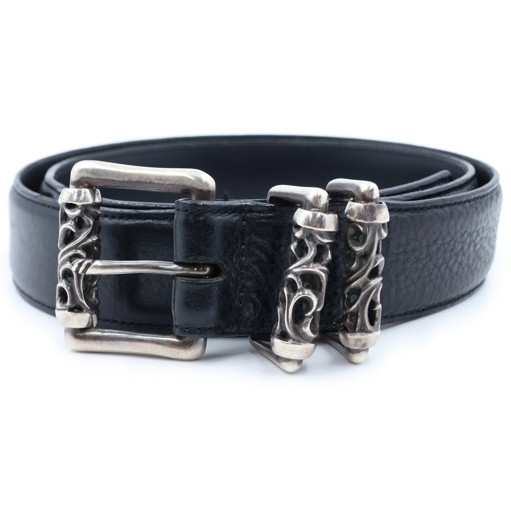 CHROME HEARTS(クロムハーツ) BLT ROLLER 3PC1.5inch 3PCローラーバックル レザーベルト シルバー BCA357