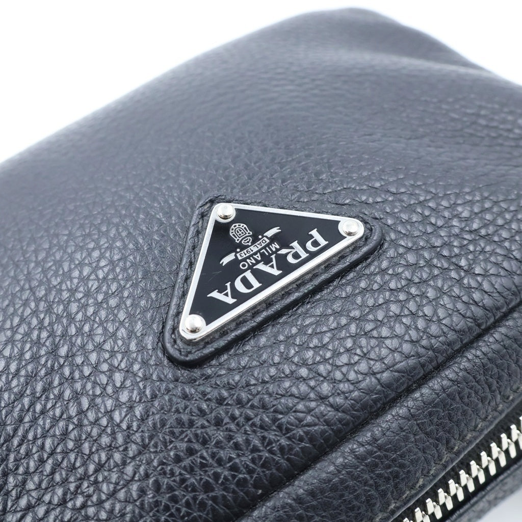 PRADA(プラダ) ヴィッテロダイノレザー ショルダーバッグ トライアングルロゴ レザー ブラック 2VH184 レディース