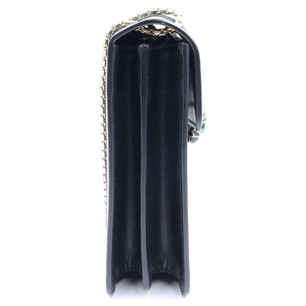 BVLGARI(ブルガリ) セルペンティ フォーエバー チェーンショルダー バッグ ブラック レザー 35106 ゴールド金具 レディース