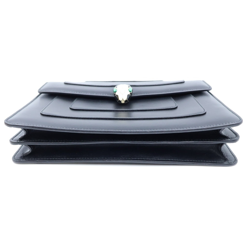 BVLGARI(ブルガリ) セルペンティ フォーエバー チェーンショルダー バッグ ブラック レザー 35106 ゴールド金具 レディース