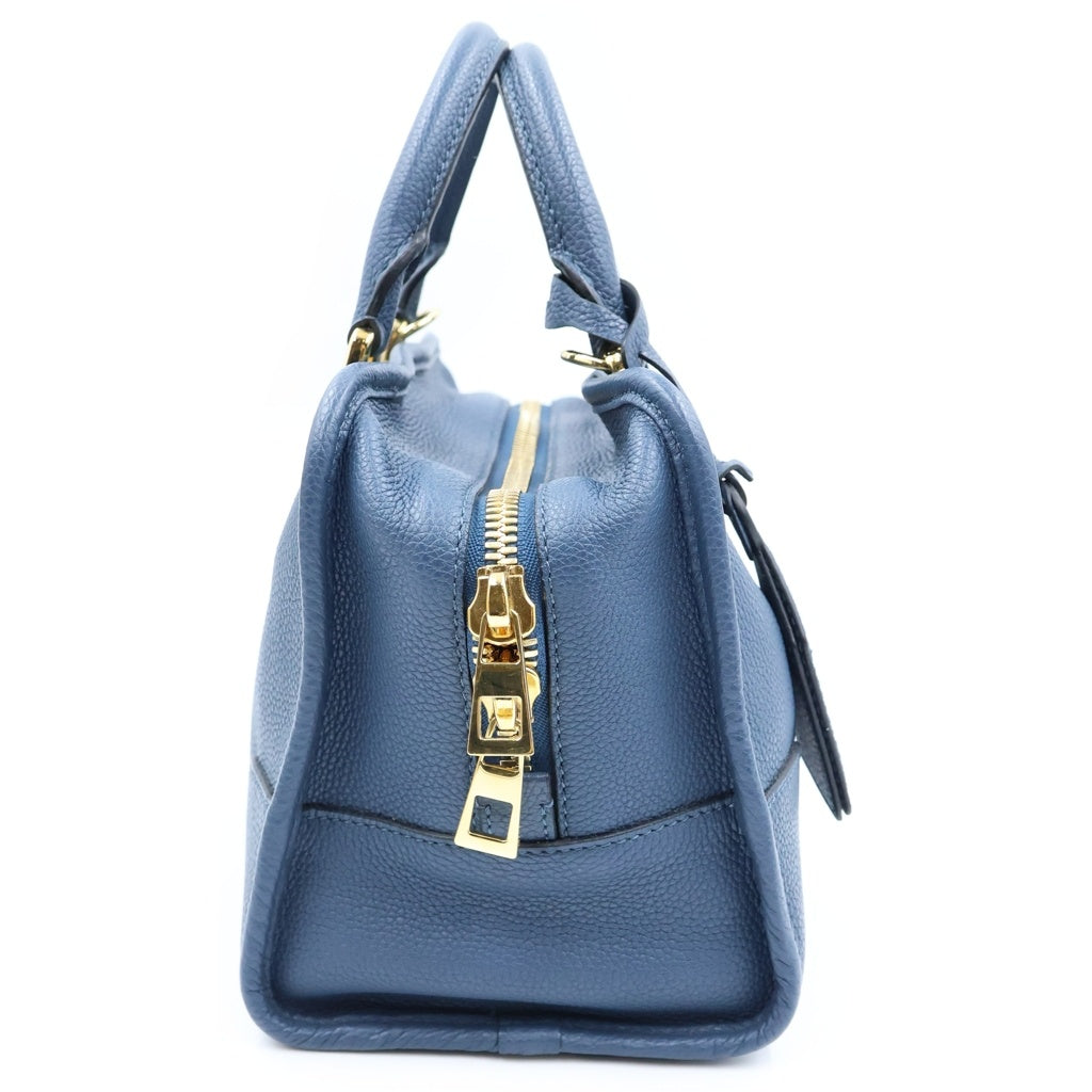 LOEWE(ロエベ) アマソナ28 2WAYハンドバッグ ショルダーバッグ ボストンバッグ ネイビー レザー ゴールド金具 レディース