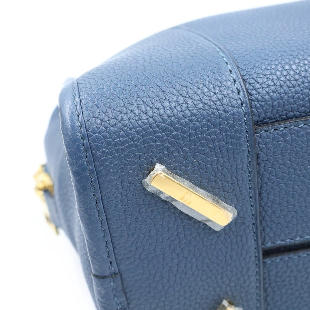 LOEWE(ロエベ) アマソナ28 2WAYハンドバッグ ショルダーバッグ ボストンバッグ ネイビー レザー ゴールド金具 レディース