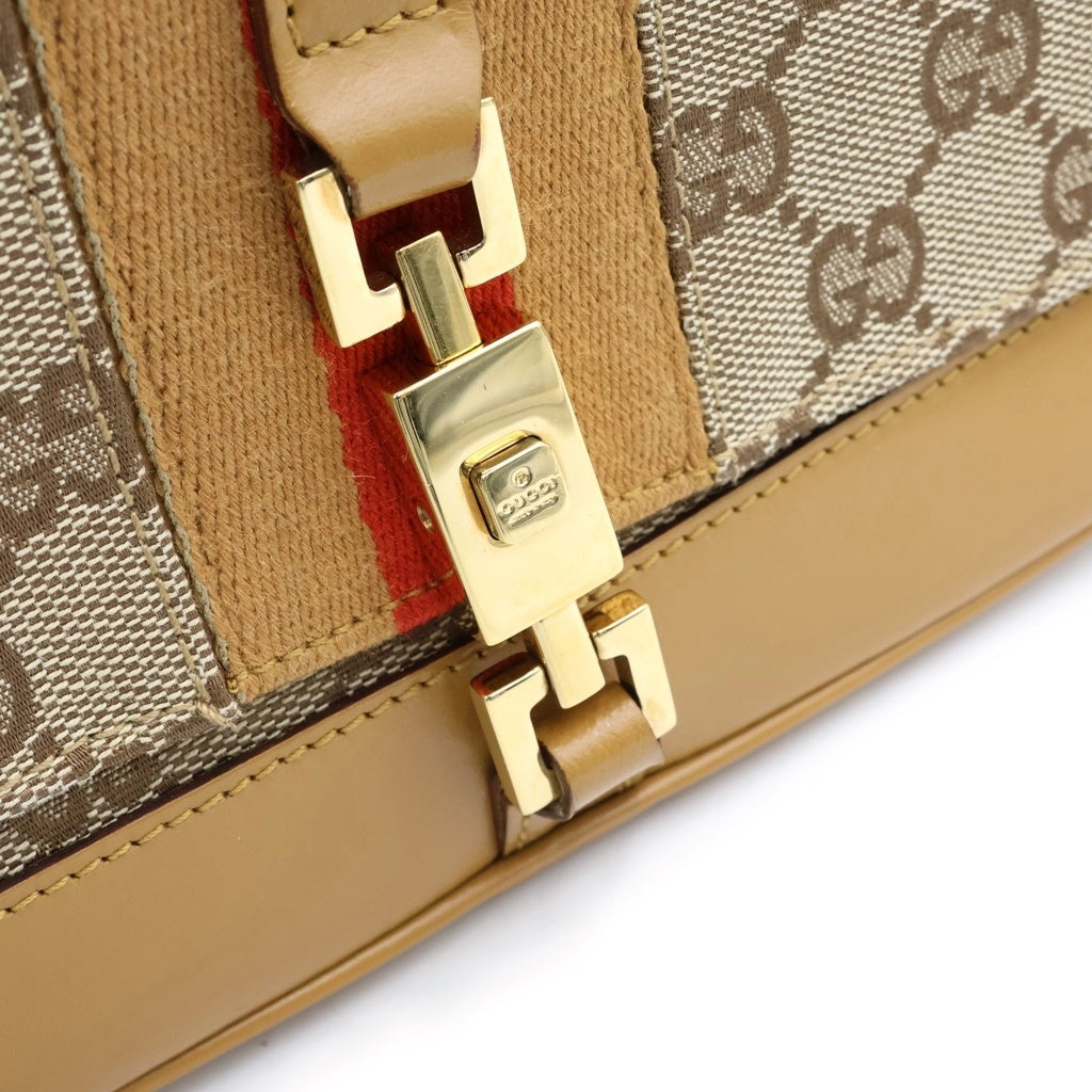 GUCCI(グッチ) ジャッキーライン ハンド ショルダーバッグ シェリーライン ウェブ GG柄 ベージュ/ブラウン 0013306 レディース