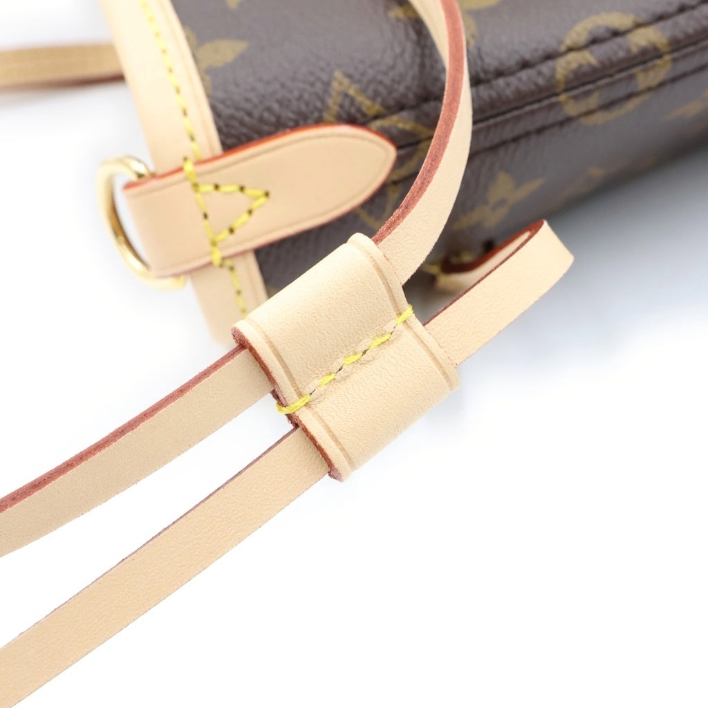 LOUIS VUITTON(ルイヴィトン) モノグラムリバーシブル ネヴァーフル・インサイドアウトMM ルージュサリ 2WAYハンドバッグ ショルダーバッグ ブラウン レザー×PVC M12096 ゴールド金具 レディース