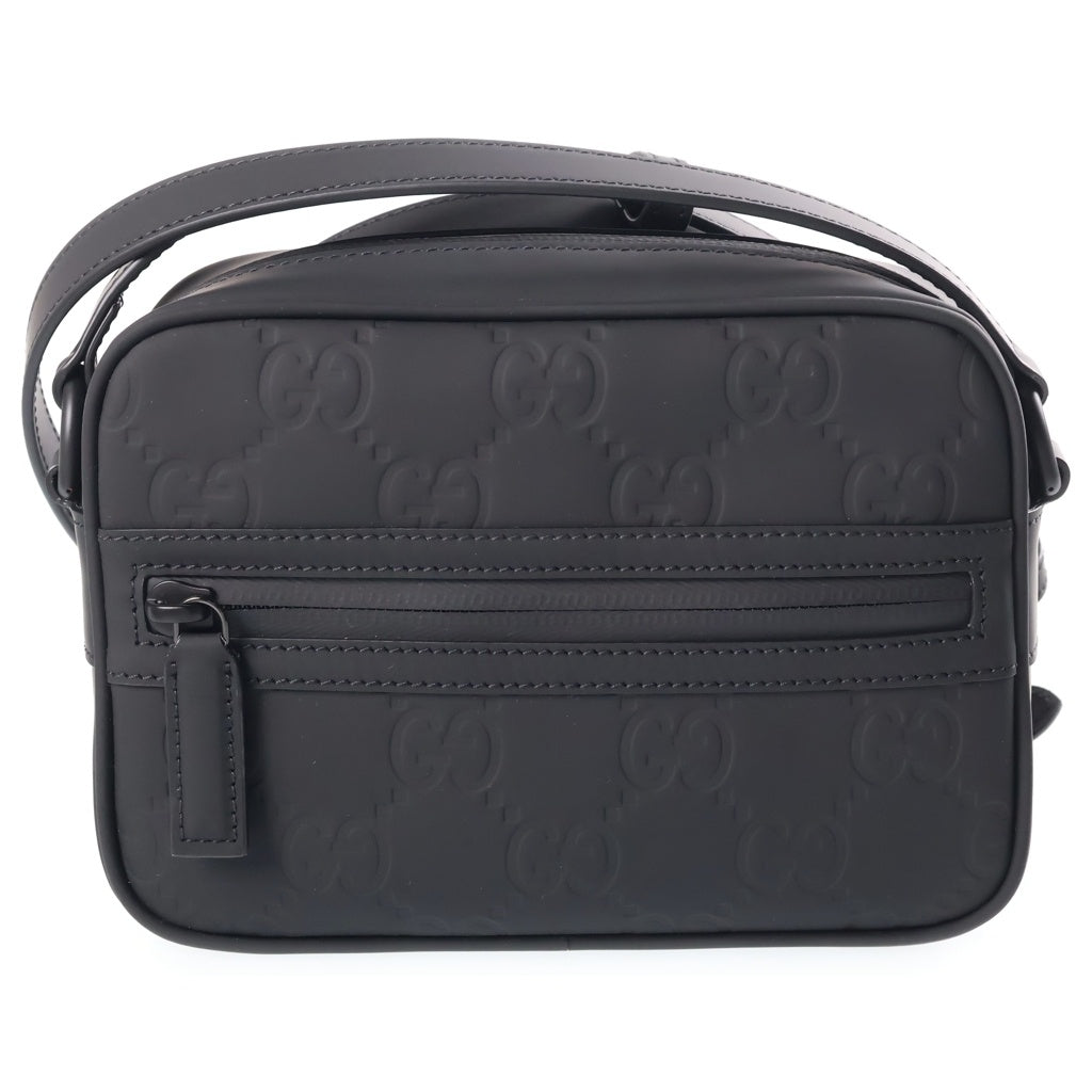 GUCCI(グッチ) GGラバーエフェクト クロスボディバッグ ショルダーバック ラバー ブラック 771293 レディース