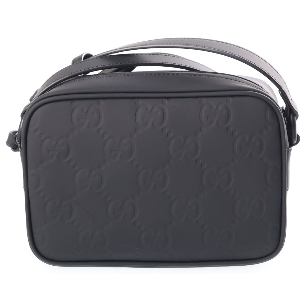 GUCCI(グッチ) GGラバーエフェクト クロスボディバッグ ショルダーバック ラバー ブラック 771293 レディース