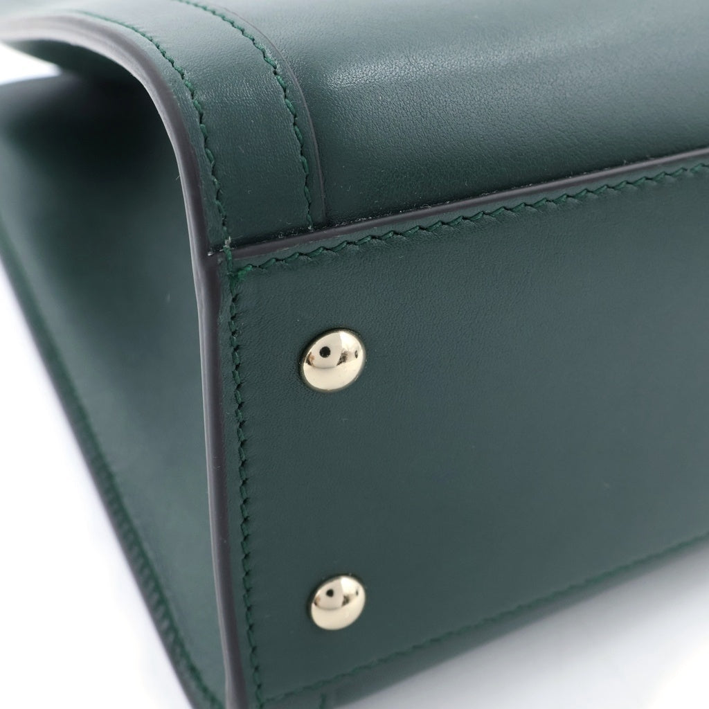 GUCCI(グッチ) ダイアナ バンブー 2WAYハンドバッグ ショルダーバッグ モスグリーン レザー 853226 ゴールド金具 レディース