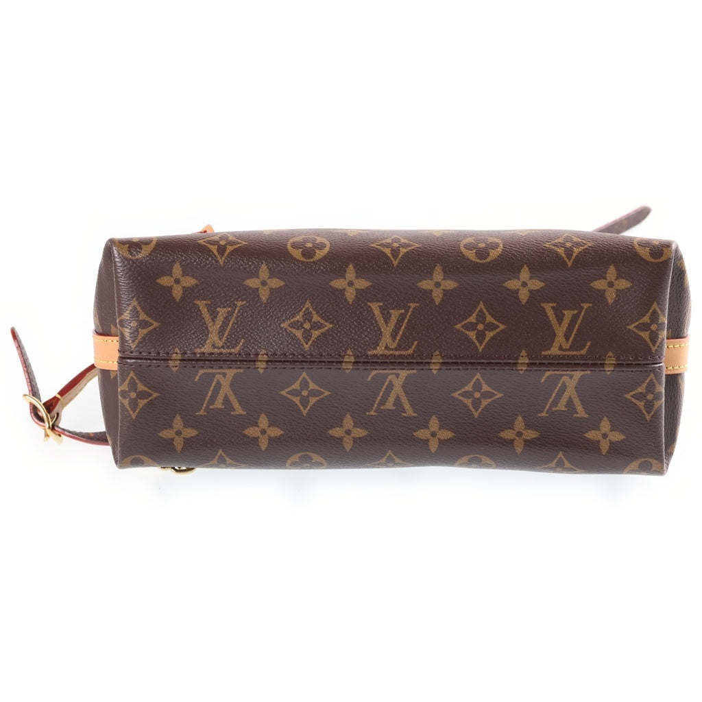 LOUIS VUITTON(ルイヴィトン) モノグラム キャリーオールBB チェーンショルダーバッグ ミニバッグ ブラウン レザー×PVC M13014 ゴールド金具 レディース