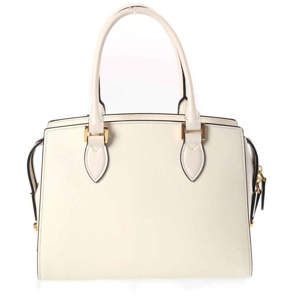 PRADA(プラダ) サフィアーノ 2WAYハンドバッグ ショルダーバッグ ホワイト レザー BN2316 ゴールド金具 レディース