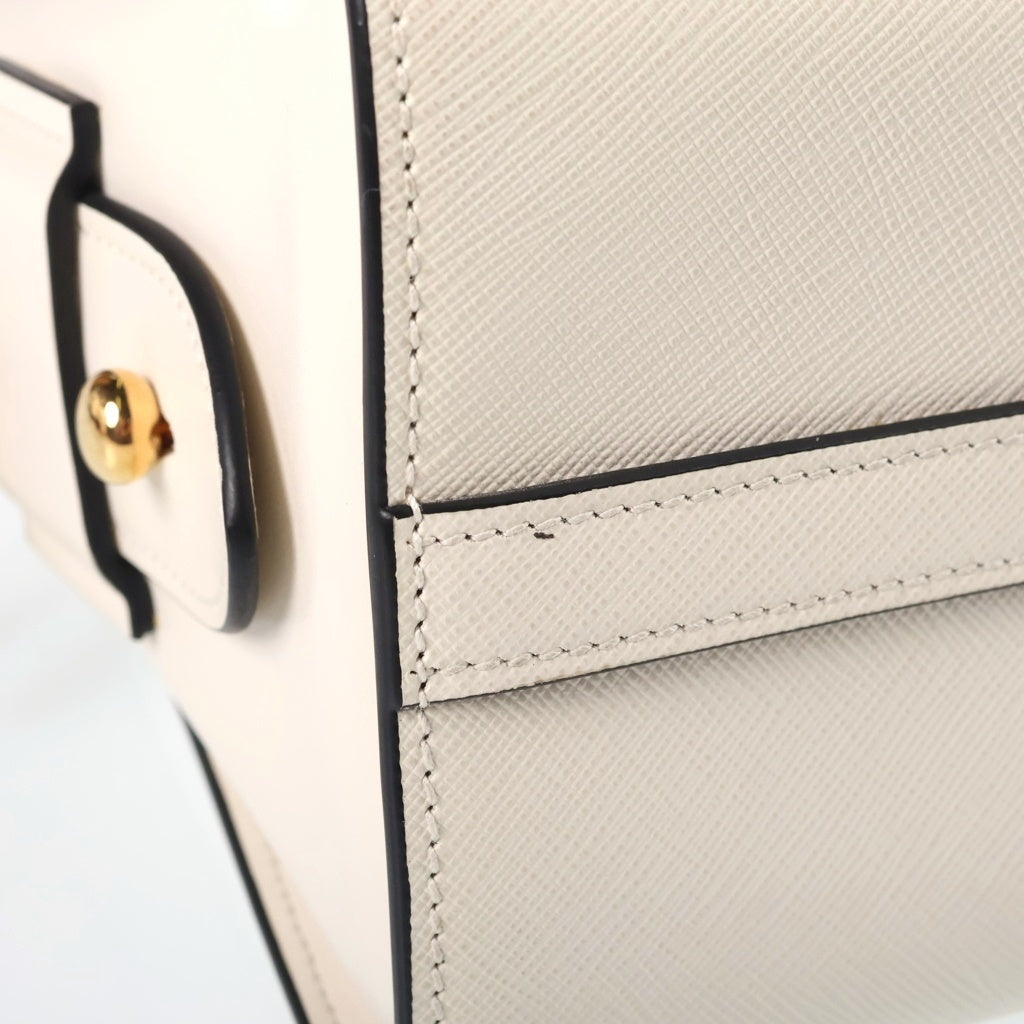 PRADA(プラダ) サフィアーノ 2WAYハンドバッグ ショルダーバッグ ホワイト レザー BN2316 ゴールド金具 レディース